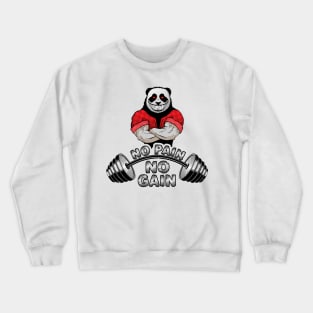 Art barbell and strong evil panda. Crewneck Sweatshirt